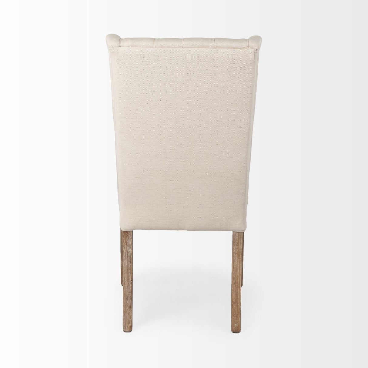 Mackenzie I Cream Plush Linen Covering Ash Solid Wood Base Dining Chair by Mercana at Eve Furniture