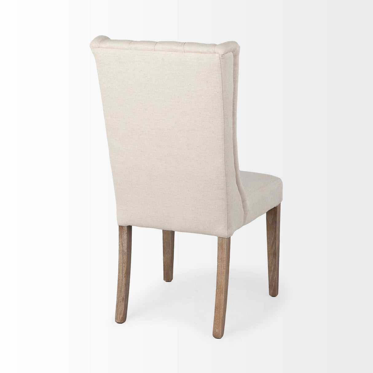 Mackenzie I Cream Plush Linen Covering Ash Solid Wood Base Dining Chair by Mercana at Eve Furniture