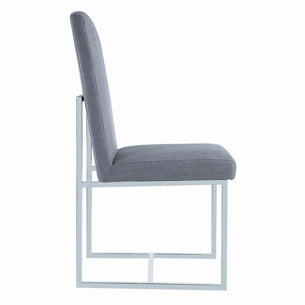 Mackinnon Gray/Chrome Upholstered Side Chairs, Set of 2 by Coaster at Eve Furniture