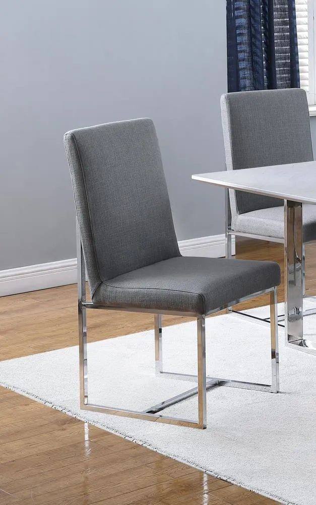 Mackinnon Gray/Chrome Upholstered Side Chairs, Set of 2 by Coaster at Eve Furniture