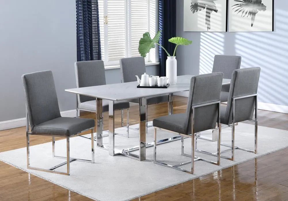 Mackinnon Gray/Chrome Upholstered Side Chairs, Set of 2 by Coaster at Eve Furniture