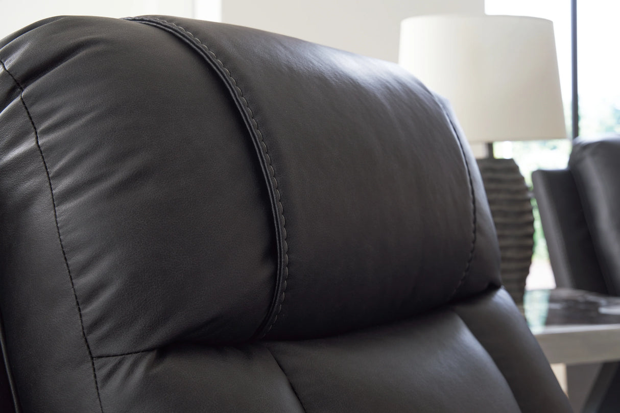 Mackmenville Carbon Reclining Loveseat w/Console by Ashley at Eve Furniture
