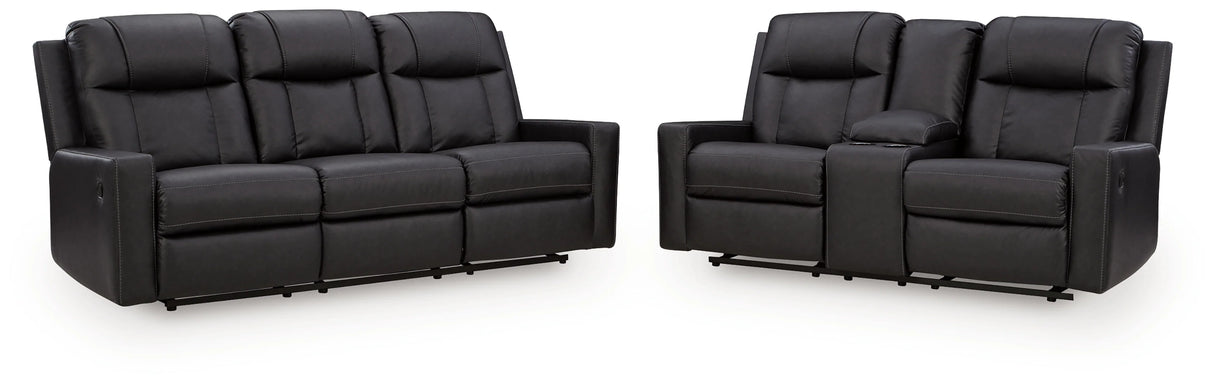 Mackmenville Carbon Reclining Sofa and Loveseat by Ashley at Eve Furniture