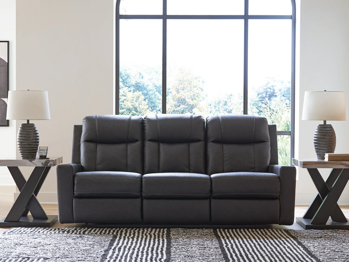 Mackmenville Carbon Reclining Sofa and Loveseat by Ashley at Eve Furniture