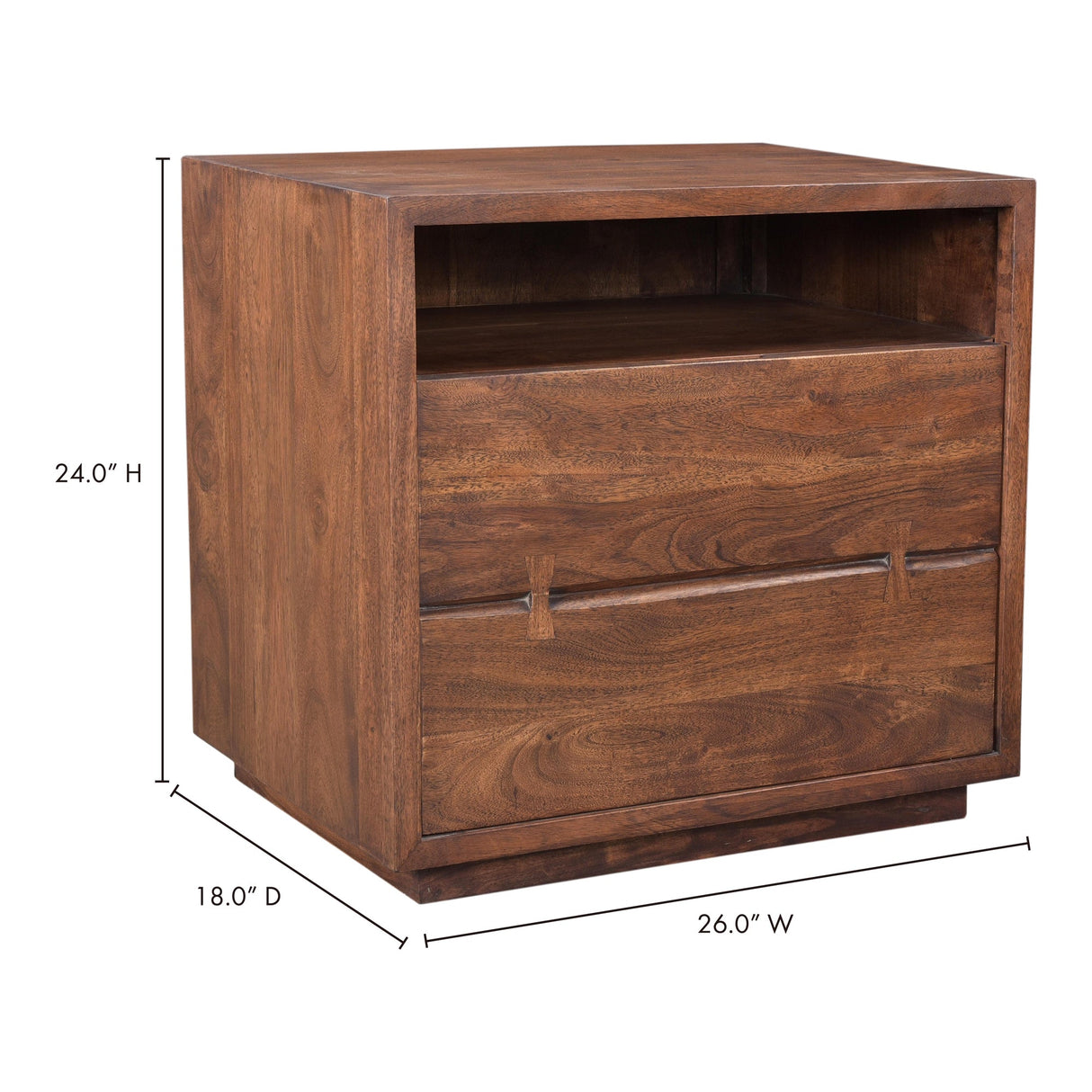 Madagascar Brown Nightstand by Moe's Home at Eve Furniture