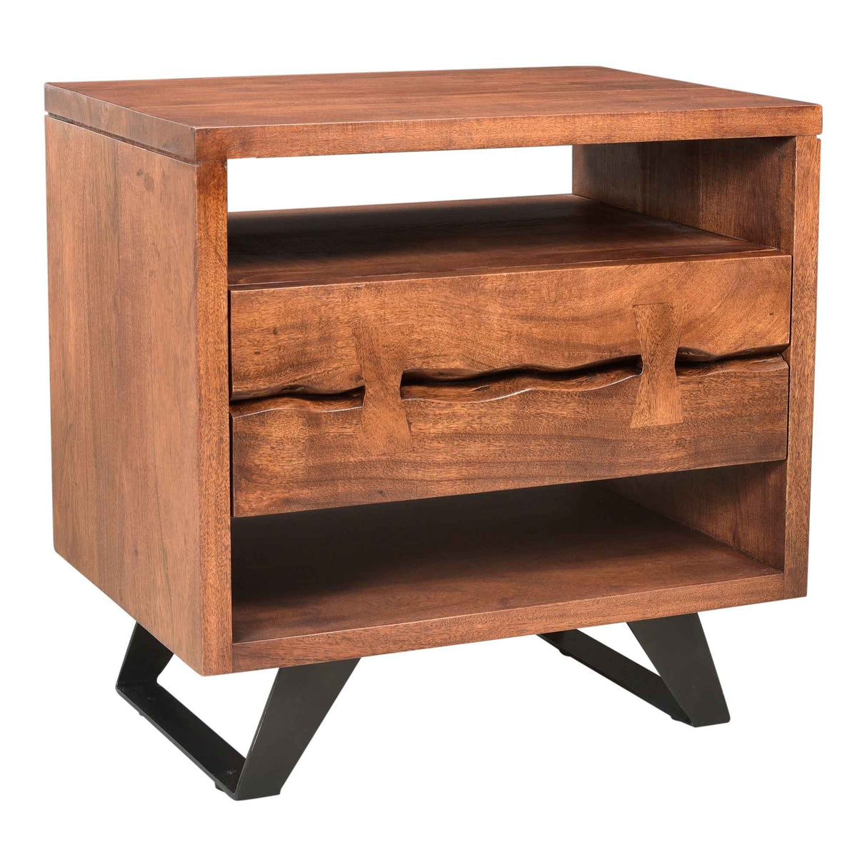 Madagascar Brown Nightstand Open-Shelf