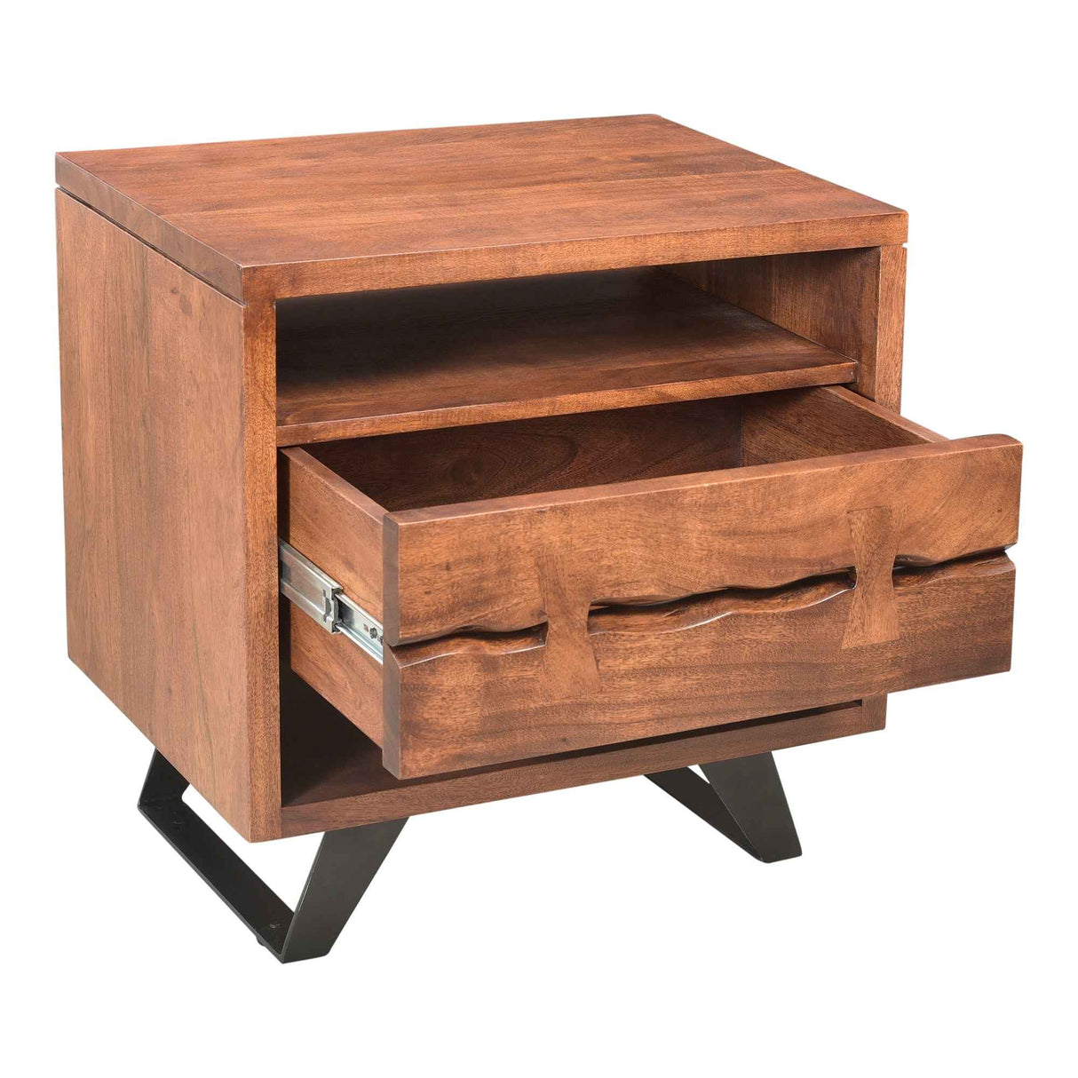 Madagascar Brown Nightstand Open-Shelf