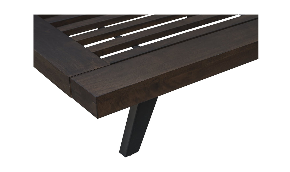 Madagascar Platform Bed Dark Brown by Moe's Home at Eve Furniture