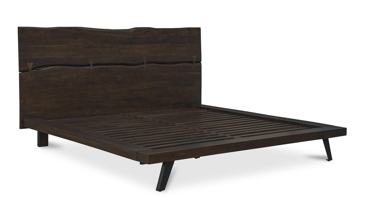 Madagascar Platform Bed Dark Brown by Moe's Home at Eve Furniture