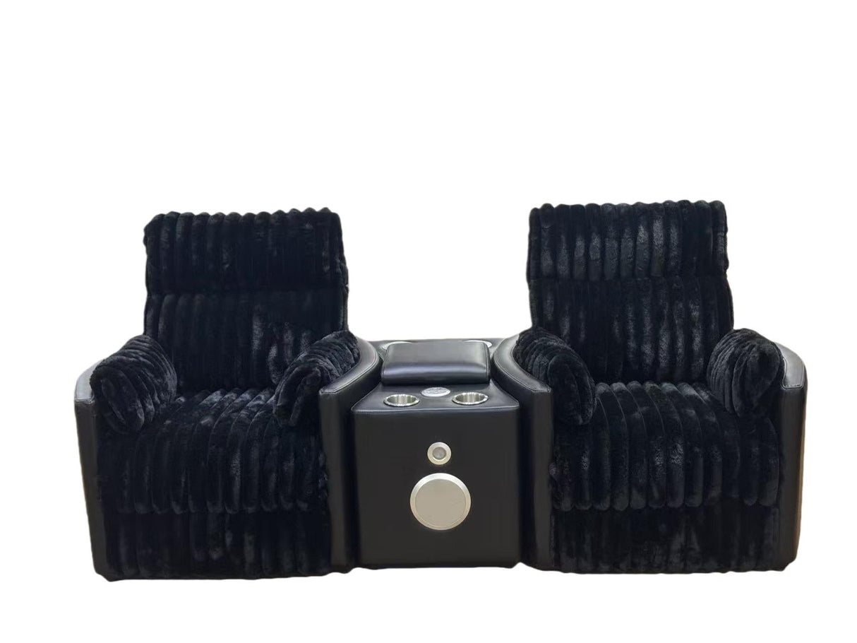 Madden Black Corduroy Upholstered Pillow Arm Manual Recliner by Coaster at Eve Furniture