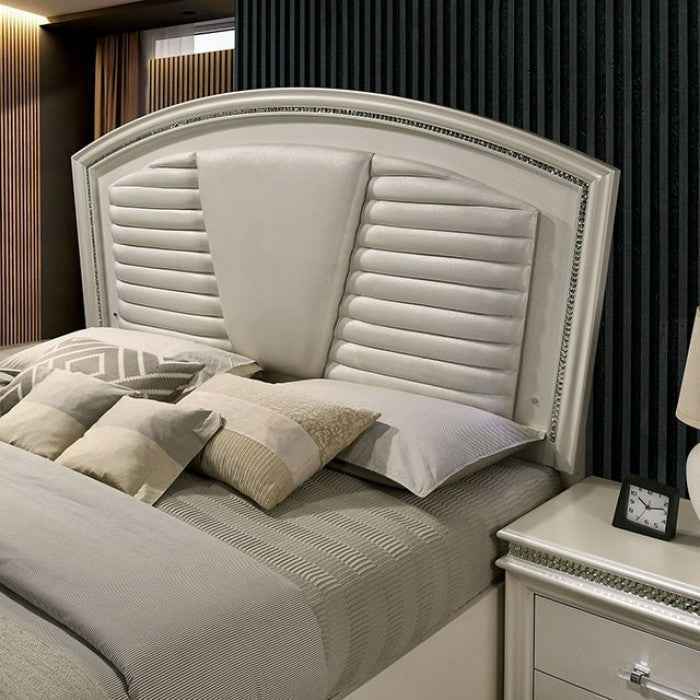 Maddie Pearl White/White 5-Piece Queen Bedroom Set by Furniture of America at Eve Furniture