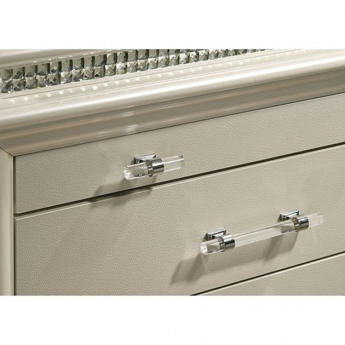 Maddie Pearl White/White 5-Piece Queen Bedroom Set by Furniture of America at Eve Furniture