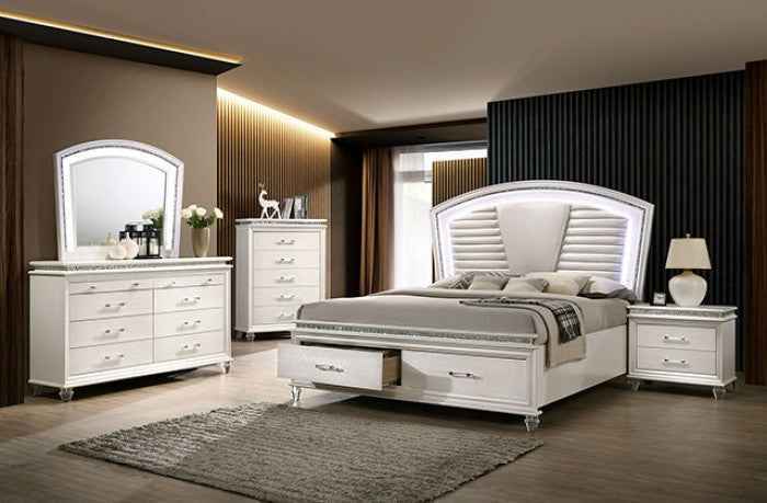 Maddie Pearl White/White 5-Piece Queen Bedroom Set by Furniture of America at Eve Furniture