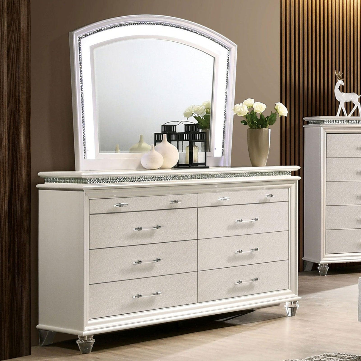 Maddie Pearl White Dresser by Furniture of America at Eve Furniture