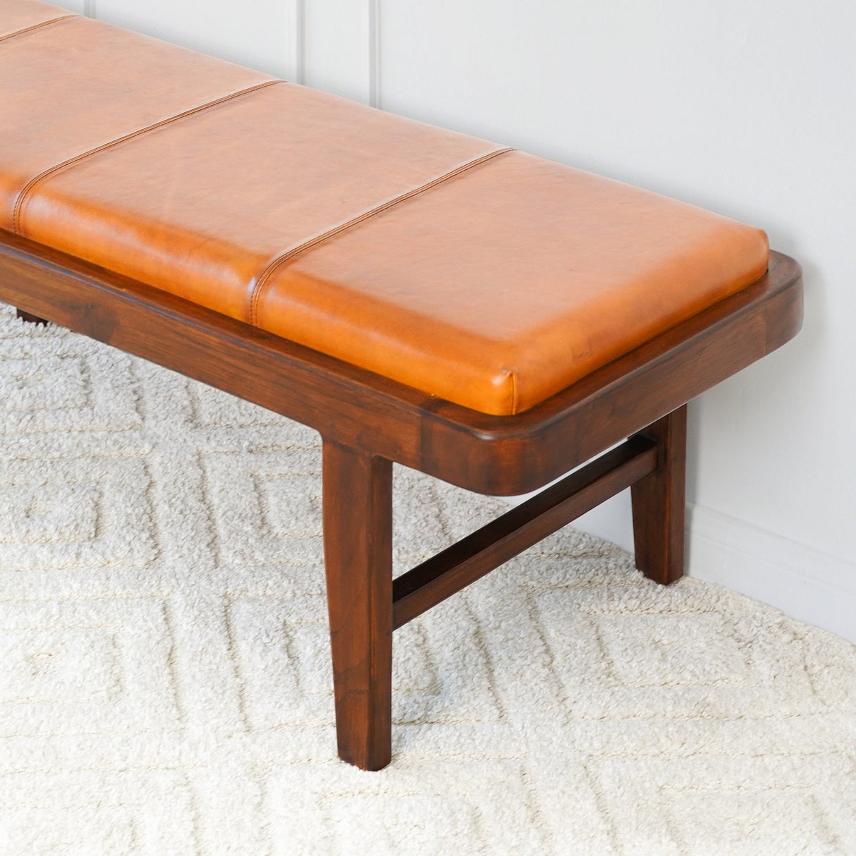 Maddox Bench (Tan Leather) by Ashcroft Furniture at Eve Furniture