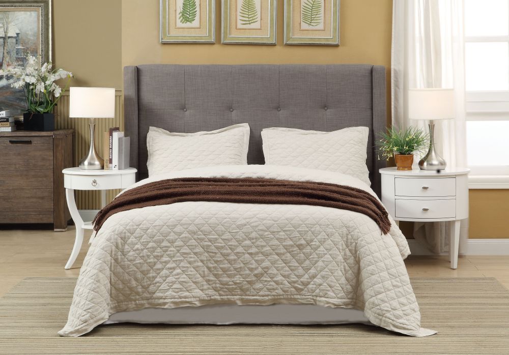Madeleine Dolphin Linen California King Wingback Platform Bed