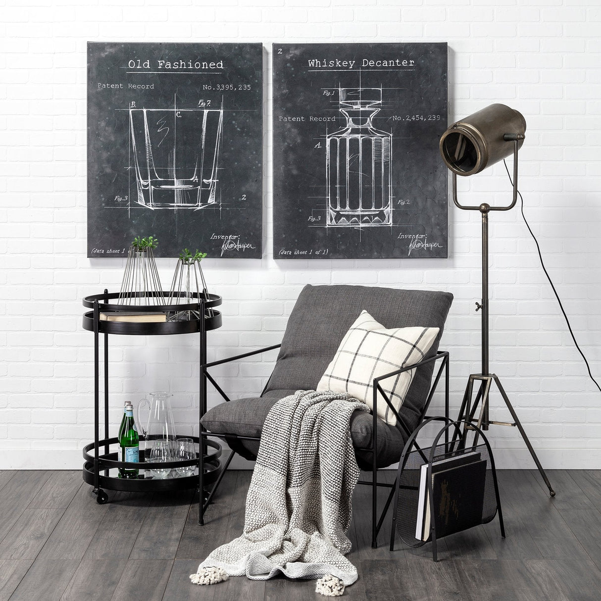 Madeline II Large Gunmetal Gray Metal Glass Test Tube Vase by Mercana at Eve Furniture