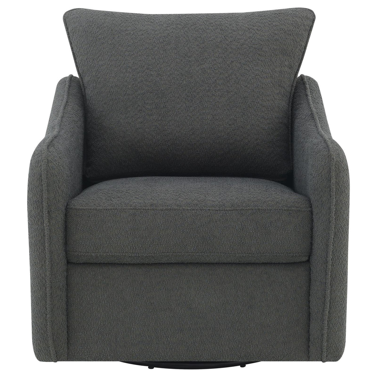 Madia Charcoal Gray Boucle Upholstered Swivel Glider Chair by Coaster at Eve Furniture