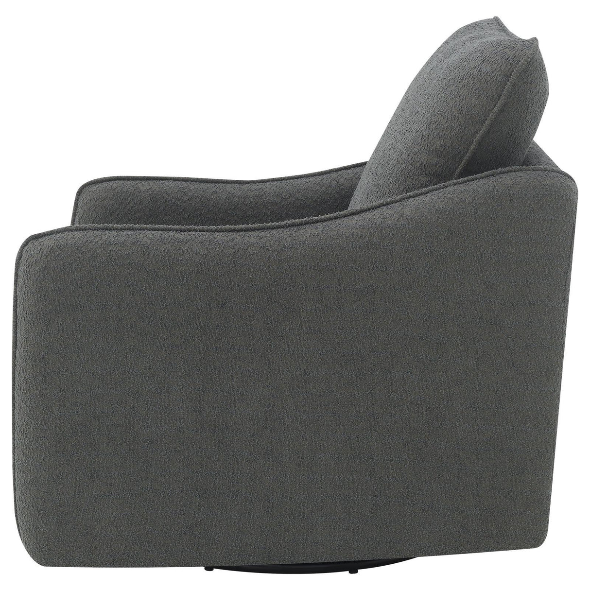 Madia Charcoal Gray Boucle Upholstered Swivel Glider Chair by Coaster at Eve Furniture