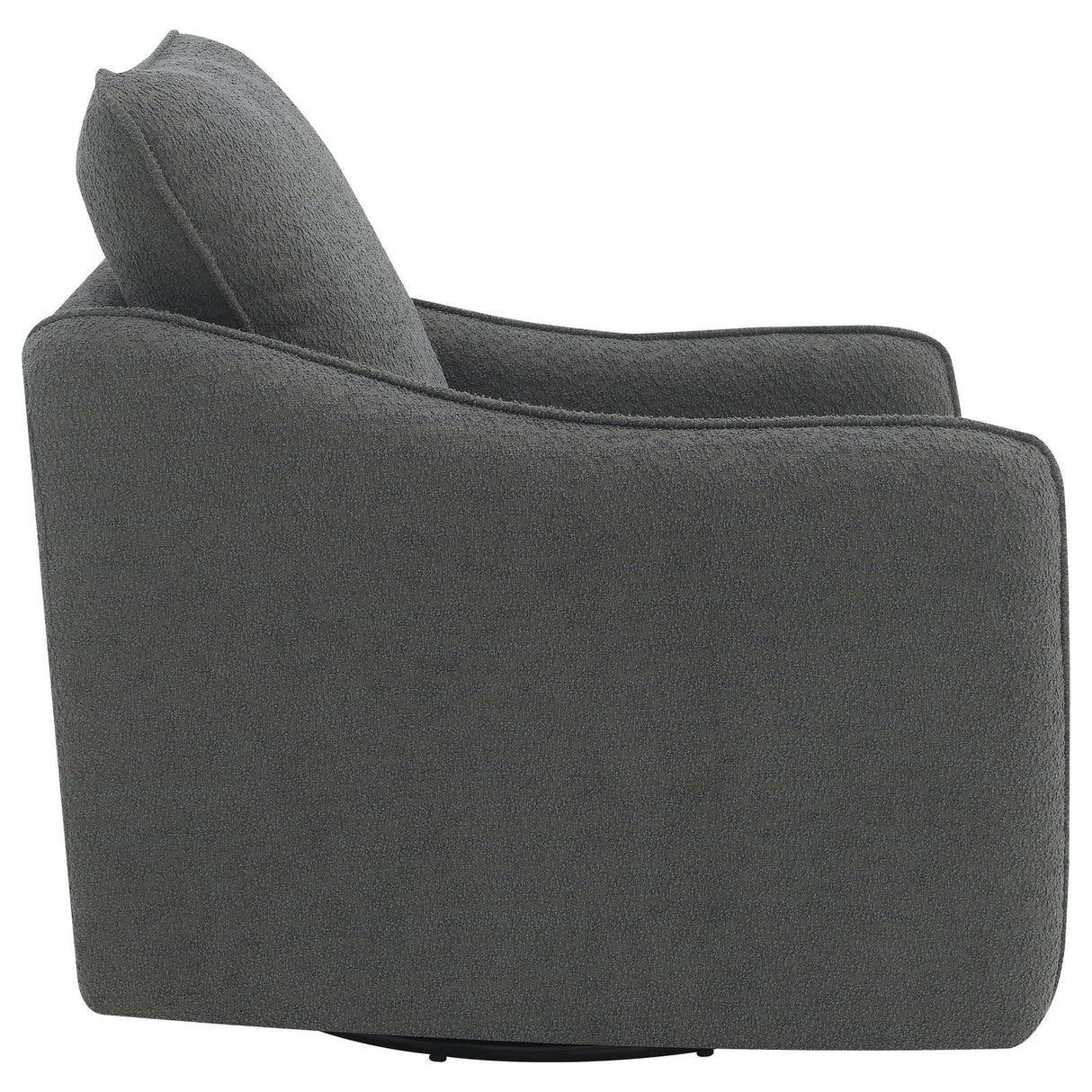 Madia Charcoal Gray Boucle Upholstered Swivel Glider Chair by Coaster at Eve Furniture