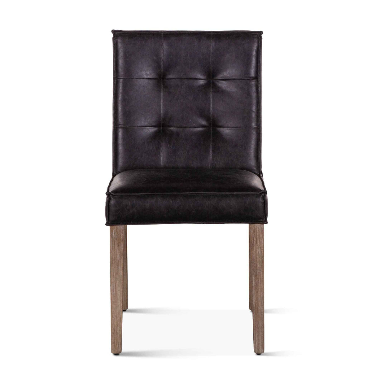 Madison 18" Dining Chair in Black Eco Leather with Light Legs, Set of 2 by Home Trends & Design at Eve Furniture