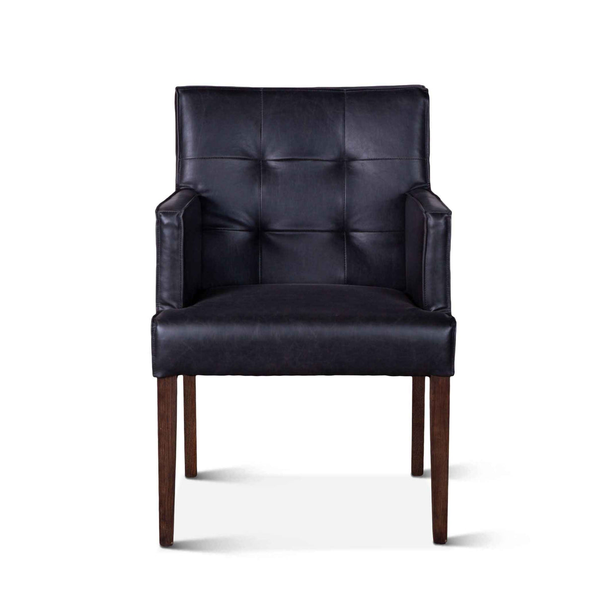 Madison 24" Dining Armchair in Black Eco Leather with Dark Legs by Home Trends & Design at Eve Furniture
