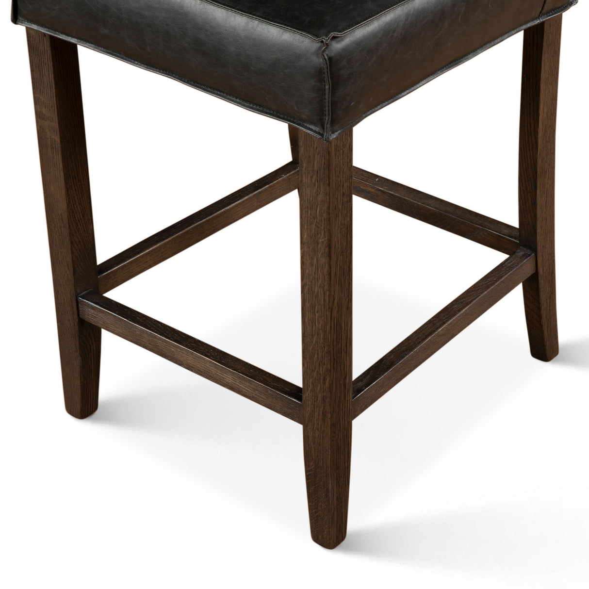 Madison Counter Chair in Black Leather with Dark Legs by Home Trends & Design at Eve Furniture