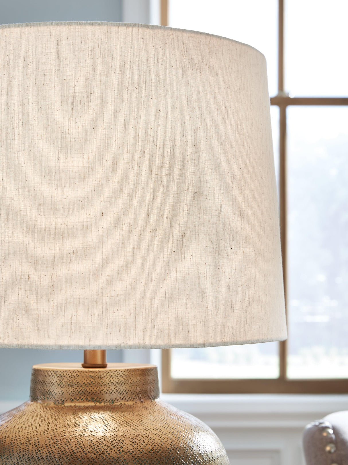 Madney Antique Gold Finish Table Lamp by Ashley at Eve Furniture