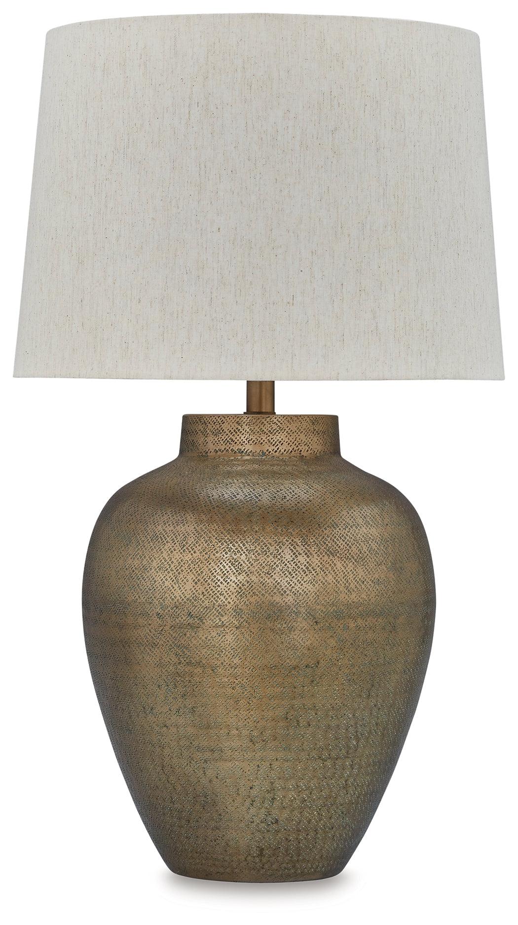 Madney Antique Gold Finish Table Lamp by Ashley at Eve Furniture