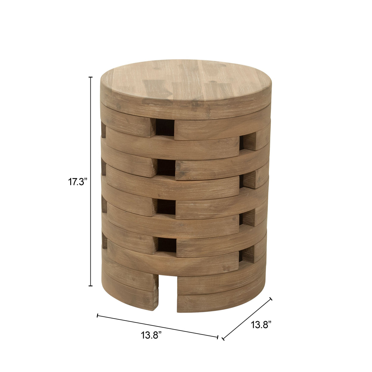 Mado Natural Outdoor Side Table by Zuomod at Eve Furniture
