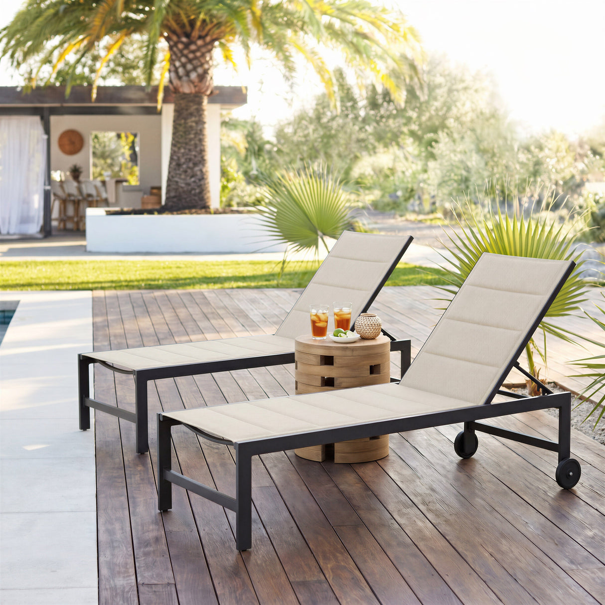 Mado Natural Outdoor Side Table by Zuomod at Eve Furniture