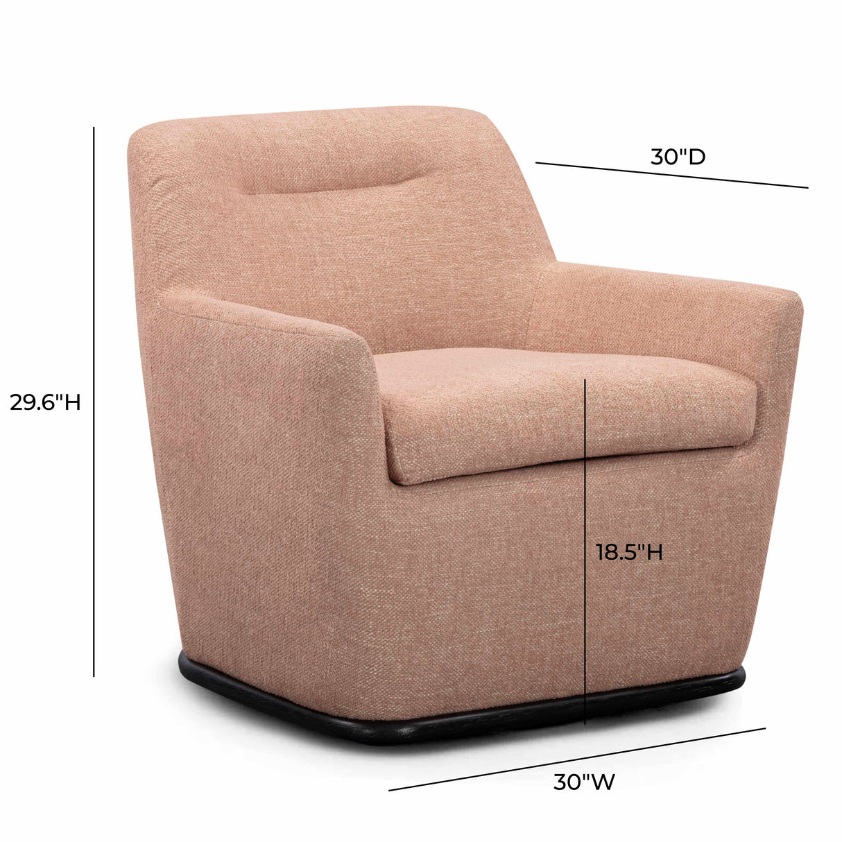 Mado Peach Textured Fabric Swivel Accent Chair by TOV Furniture at Eve Furniture