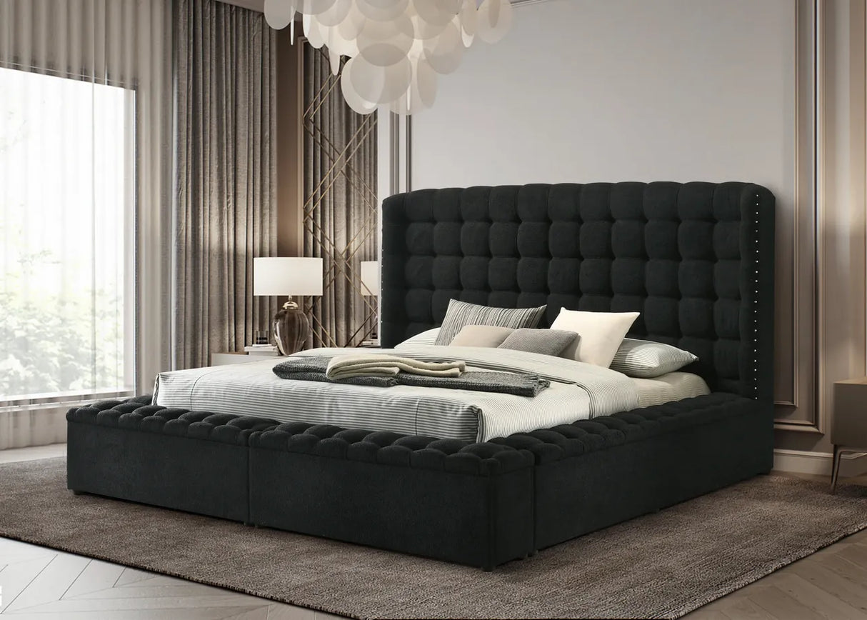 Madonna Black King Platform Bed by Happy Homes at Eve Furniture
