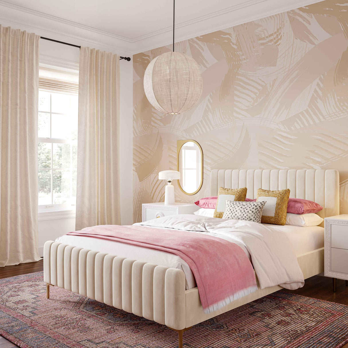 Madra Blush Tone Area Rug by TOV Furniture at Eve Furniture