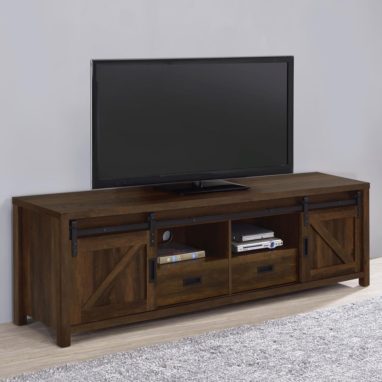 Madra Rectangular TV Console with 2 Sliding Doors by Coaster at Eve Furniture