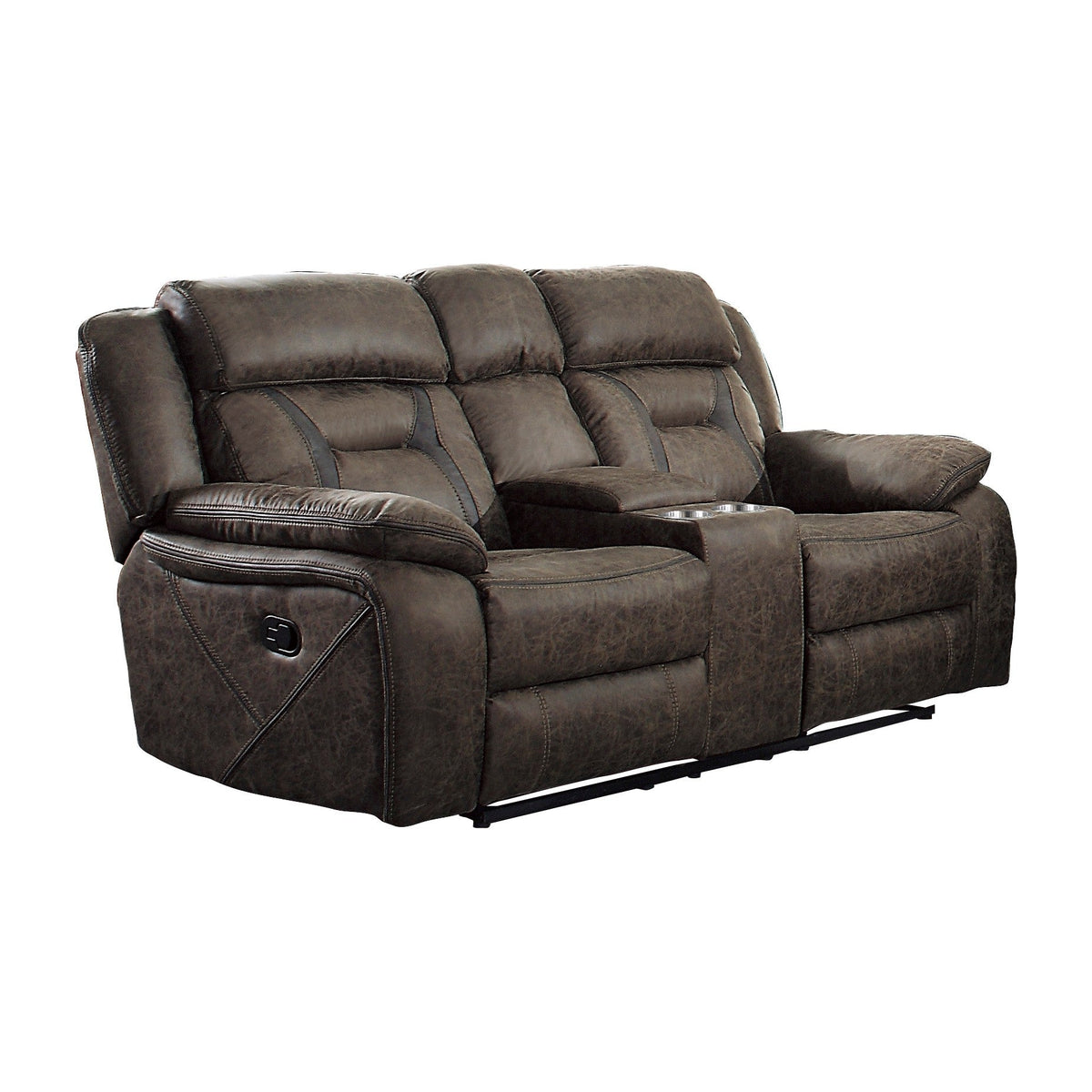 Madrona Dark Brown 2-Piece Double Reclining Set by Homelegance at Eve Furniture