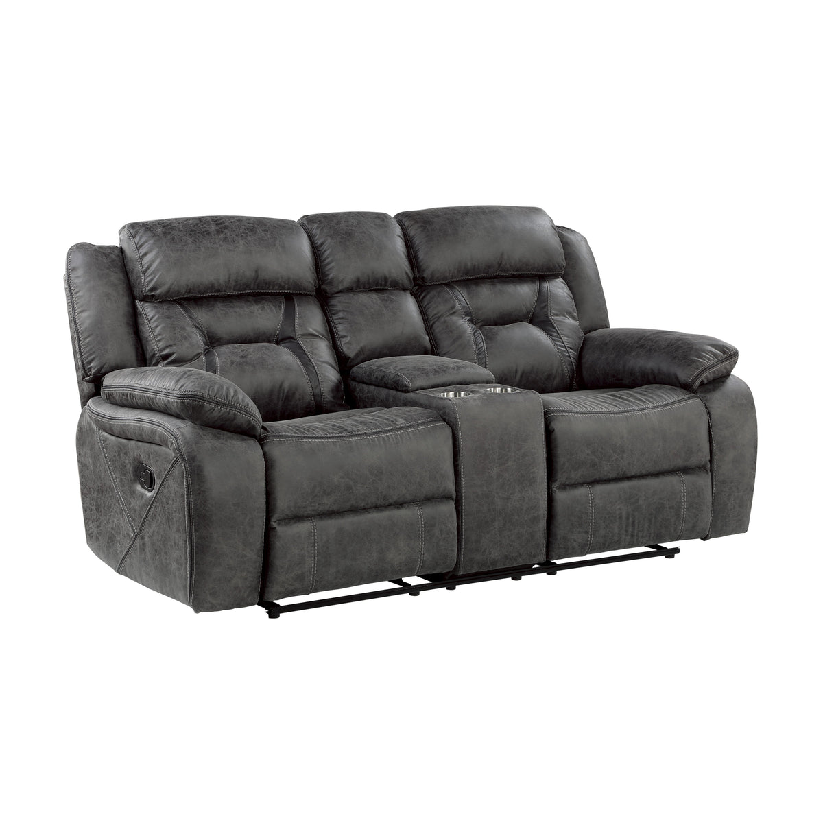 Madrona Gray 2-Piece Double Reclining Set by Homelegance at Eve Furniture