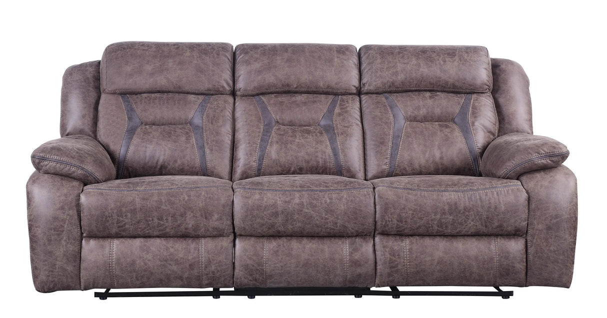 Madrone Reclining Brown Leather Living Room Set by Homelegance at Eve Furniture