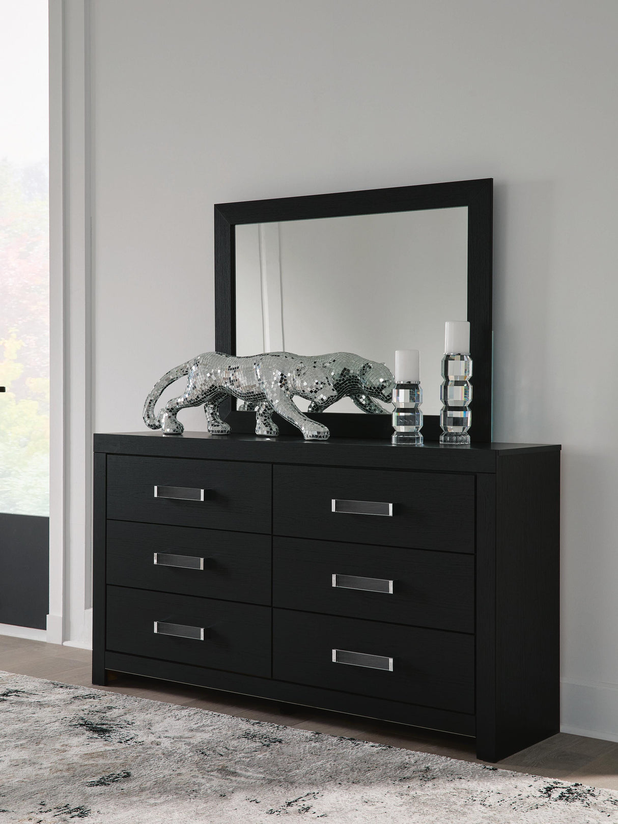 Maeling Black Dresser and Mirror by Ashley at Eve Furniture