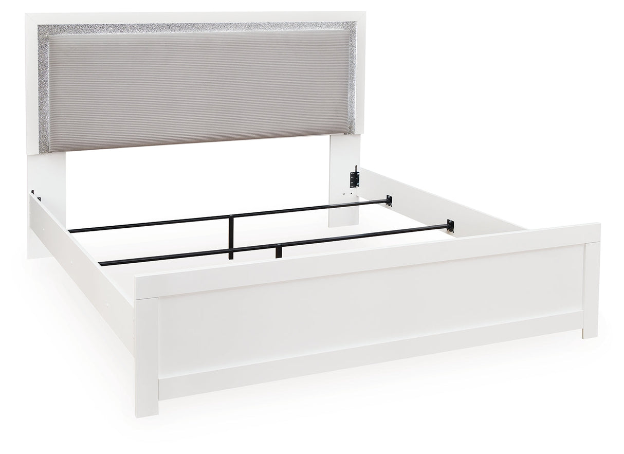 Maeling White Queen Upholstered Panel Bed by Ashley at Eve Furniture