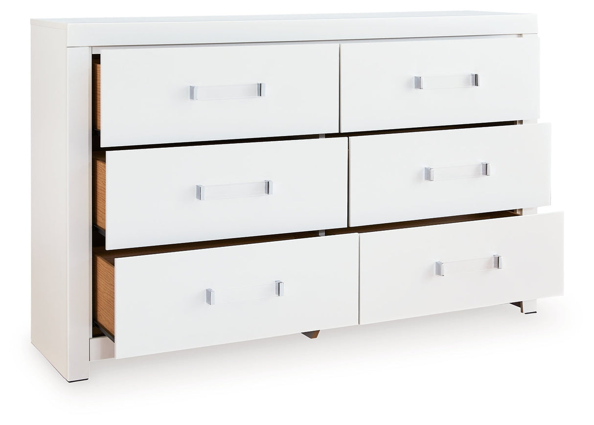 Maeling White Upholstered Panel Bedroom Set by Ashley at Eve Furniture