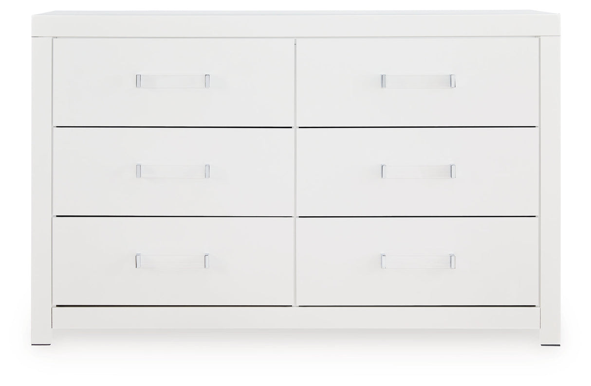 Maeling White Upholstered Panel Bedroom Set by Ashley at Eve Furniture