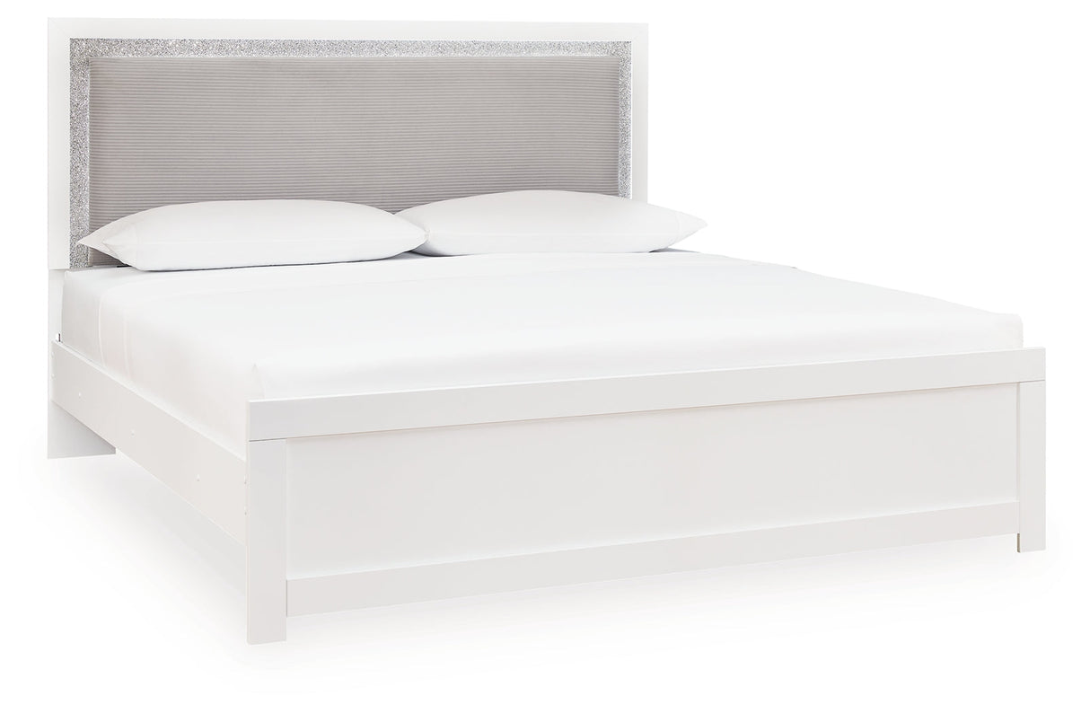 Maeling White Upholstered Panel Bedroom Set by Ashley at Eve Furniture