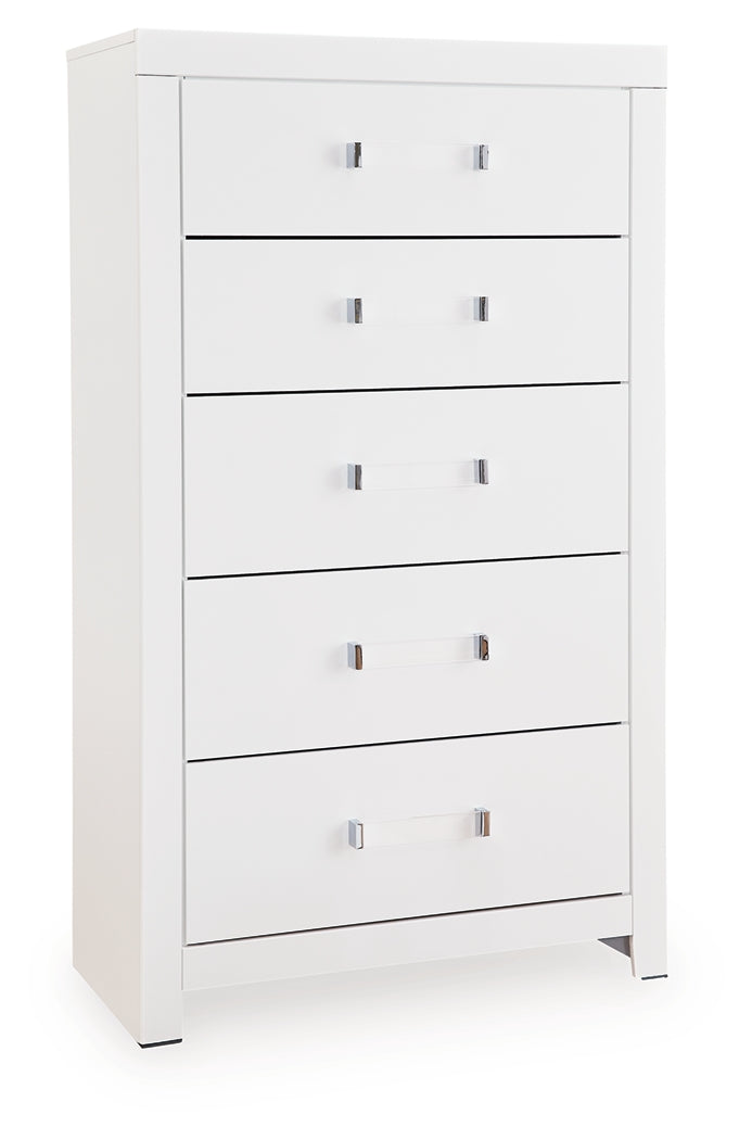 Maeling White Upholstered Panel Bedroom Set by Ashley at Eve Furniture