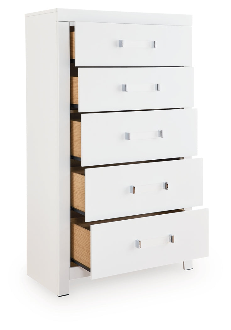 Maeling White Upholstered Panel Bedroom Set by Ashley at Eve Furniture