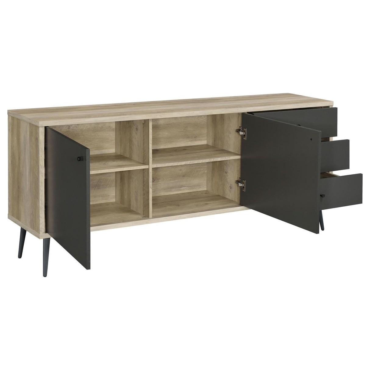 Maeve Gray and Antique Pine 2-Door Engineered Wood Accent Cabinet by Coaster at Eve Furniture