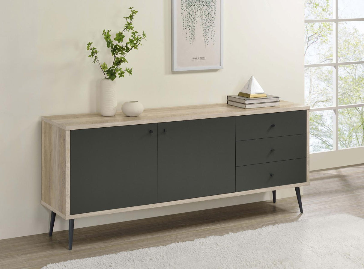 Maeve Gray and Antique Pine 2-Door Engineered Wood Accent Cabinet by Coaster at Eve Furniture