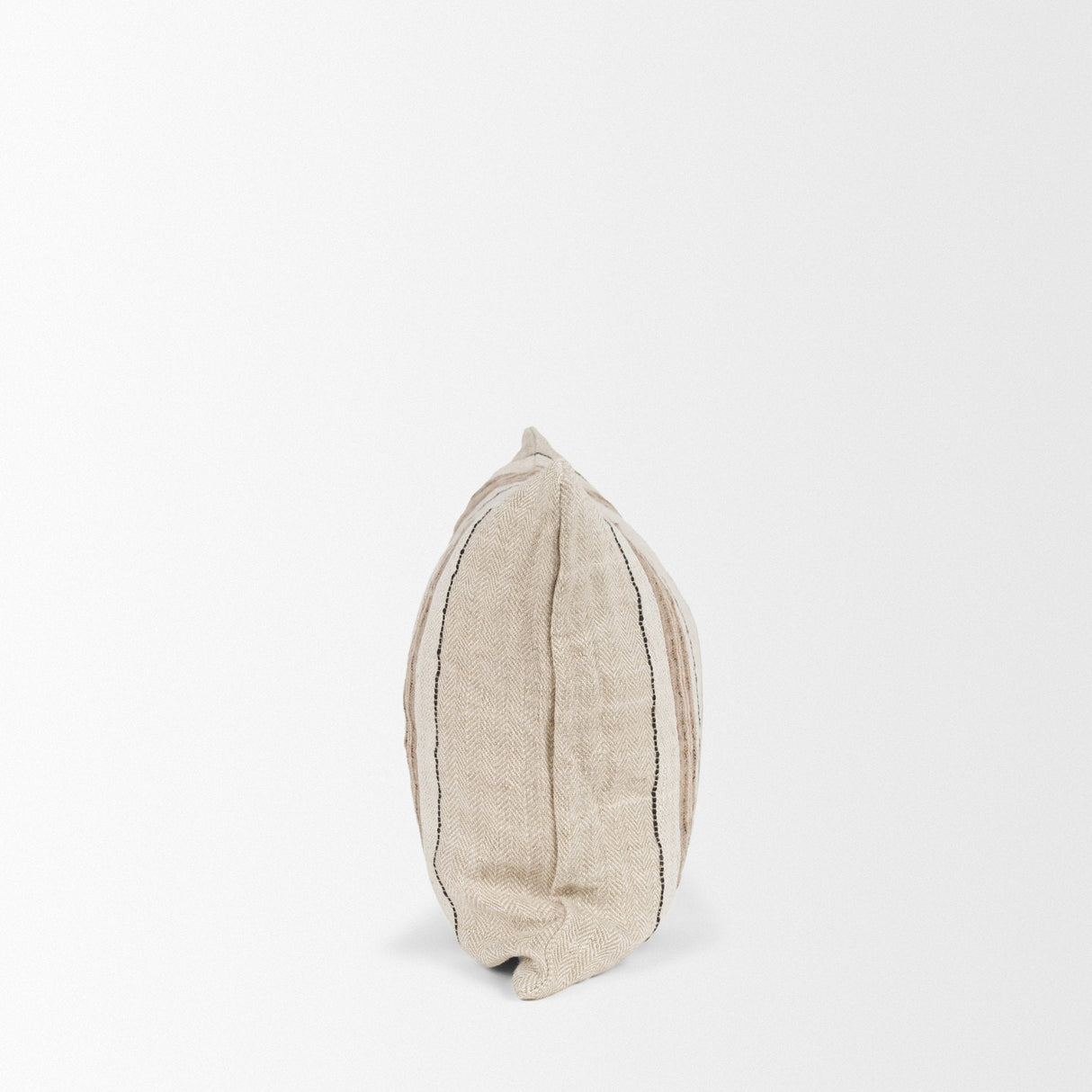 Maeve Lumbar Natural Linen w/ Orange Stripes Decorative Pillow Cover by Mercana at Eve Furniture