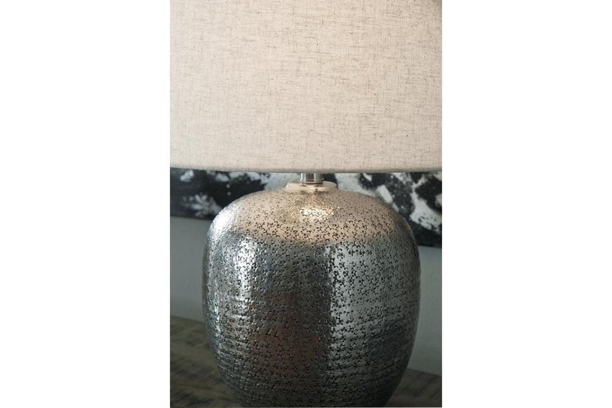 Magalie Antique Silver Finish Table Lamp by Ashley at Eve Furniture
