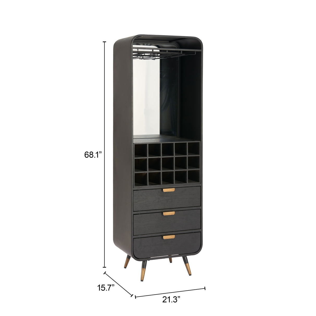 Magara Black Bar Cabinet by Zuomod at Eve Furniture